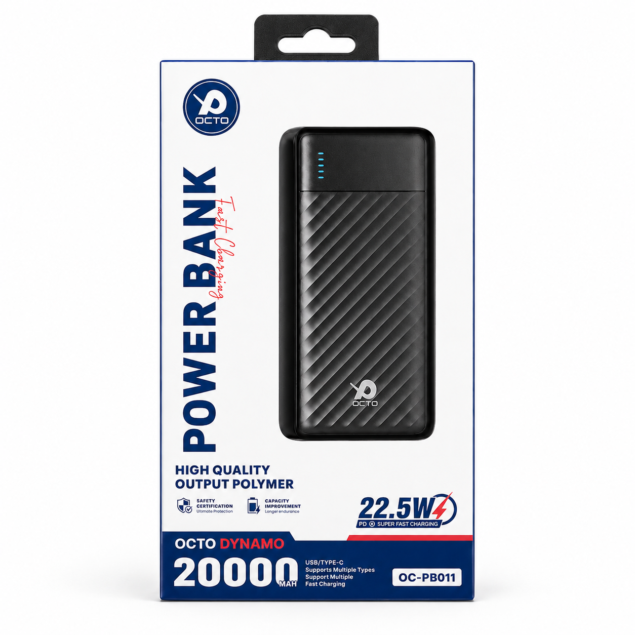 OCTO Dynamo OC-PB011 20000mAh Power Bank – 22.5W PD Super Fast Charging