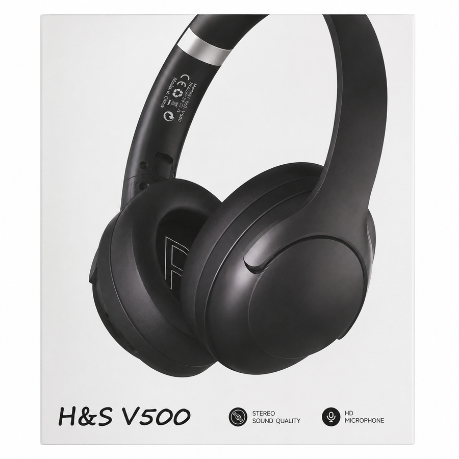 H&S V500 Wireless Headphones – Bluetooth 5.3, 40mm Drivers, TF Card & AUX