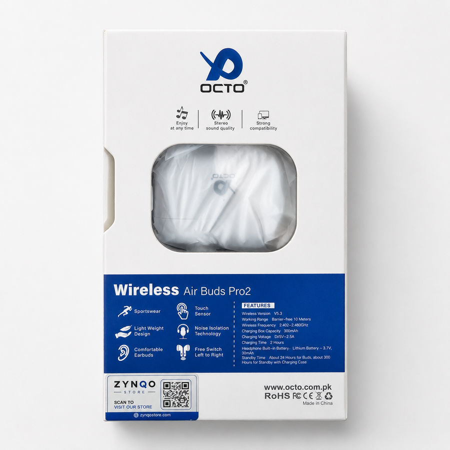OCTO OC-511 Wireless Air Buds Pro2 – V5.3 Touch Control Earbuds