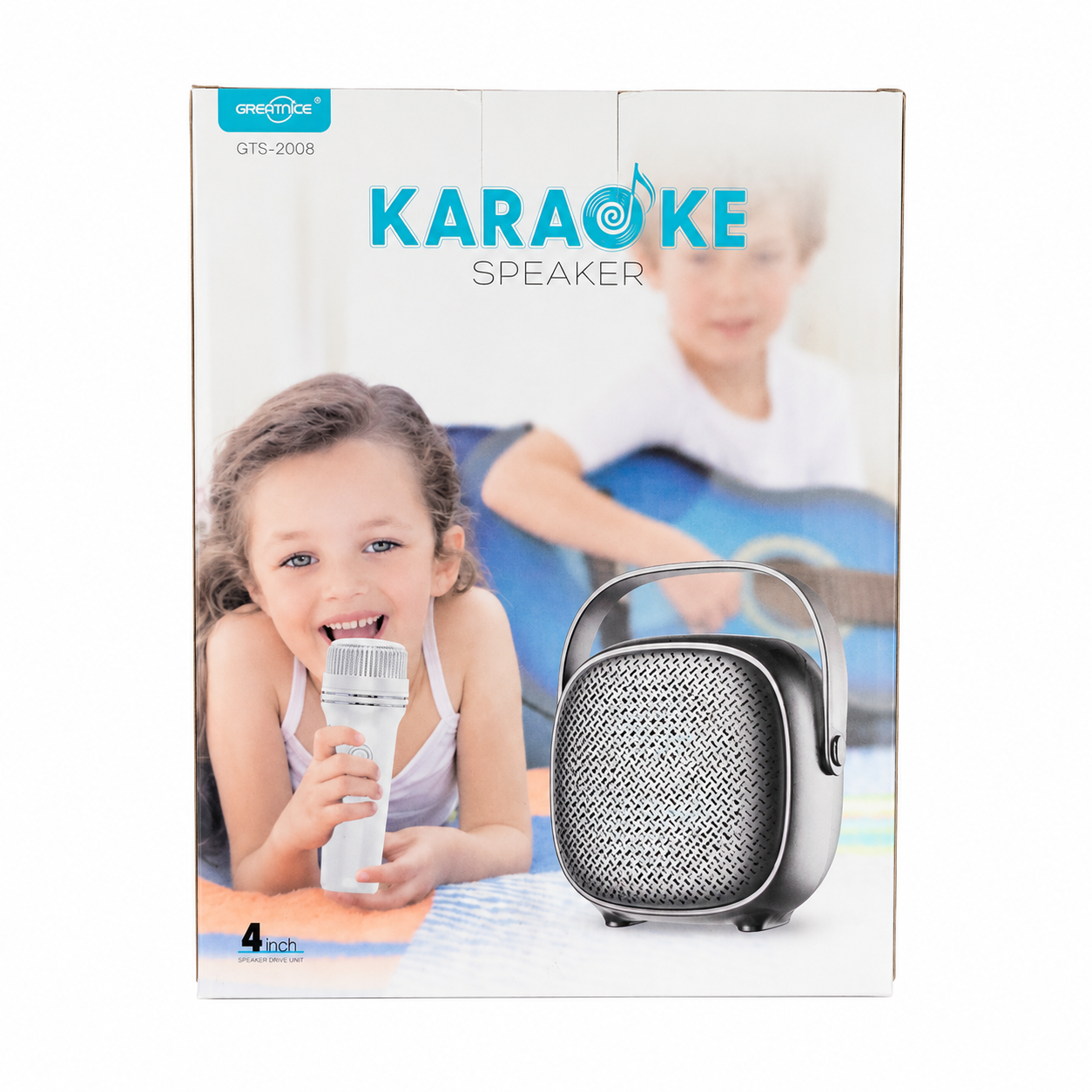 Greatnice GTS-2008 4-Inch Karaoke Wireless Speaker – FM Radio, USB, TF Card & LED Light