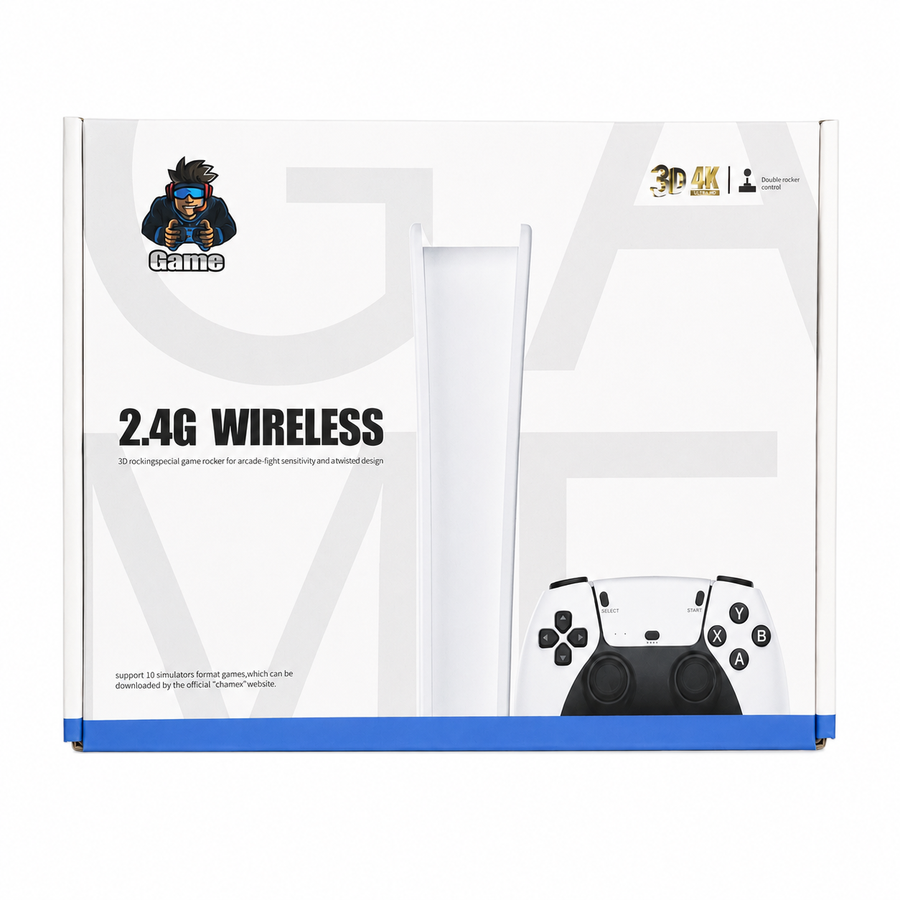 2.4G Wireless Retro Game Console – 4K HD, Dual Player Controllers & 32GB/64GB Games