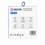 BOYA BY-MW2 Wireless Microphone – 20m Plug & Play Mic for Live Streaming, Interviews & Vlogs