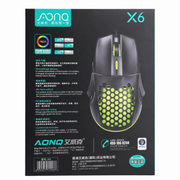AONQ X6 RGB Wired Gaming Mouse – Optical Sensor, Ergonomic Design & USB Connectivity