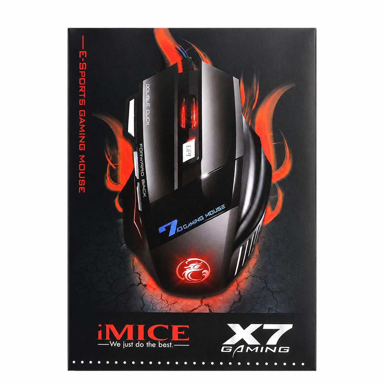 iMICE X7 7D Wired Gaming Mouse – 3200 DPI, 7 Buttons, LED Light & Ergonomic Design