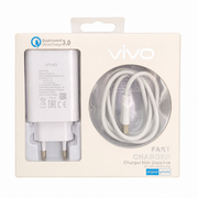 vivo Quick Charge 3.0 Fast Charger Kit – 18W USB Adapter with Charging Data Cable & EU Plug