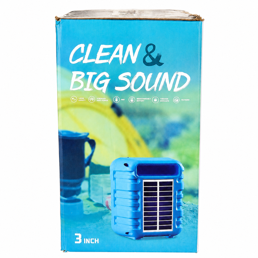 Greatnice GTS-2039 3-Inch Portable Wireless Speaker – Solar Charging, FM Radio, USB & TF Card