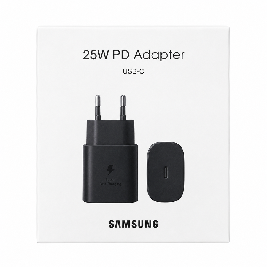 Samsung 25W USB-C PD Fast Charger – Super Fast Charging Power Adapter with EU Plug