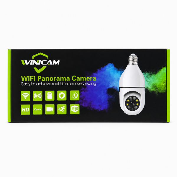 ViniCam Q16S-1 V380 Pro WiFi Panorama Security Camera – 360° View, HD Night Vision & Two-Way Audio