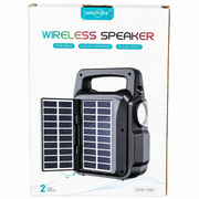 Greatnice GTS-1767 4-Inch Portable Wireless Speaker – Solar Charging, FM Radio & Flashlight
