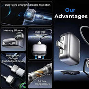Type-C Magnetic Detachable Fast Charging Cable – 5A Braided Cable