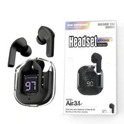 Air 31 Transparent Wireless Earbuds with Digital Battery Display