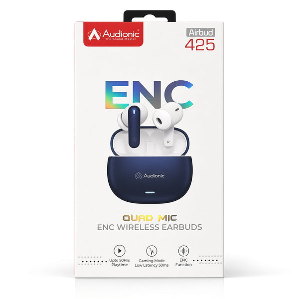 Audionic Airbud 425 ENC Wireless Earbuds – Quad Mic